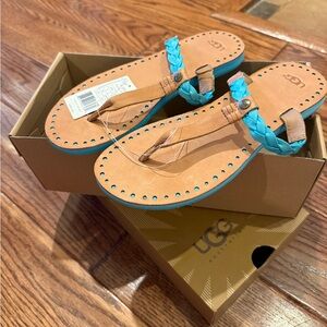 UGG Women's Sandals - Tan with Blue Accents